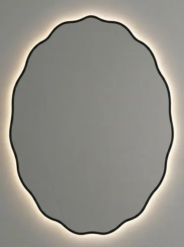 Fancy Oval LED Black Зеркало в раме с подсветкой