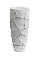 ZSC872-27WH-GL Кашпо d30*69см белое с золотом					