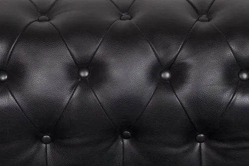Кожаный диван Chesterfield black натуральная черная кожа, 77*85*157 см фото 3