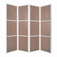 Ширма четыре секции Глория каркас белый / перфорация орех 176×2×180 см