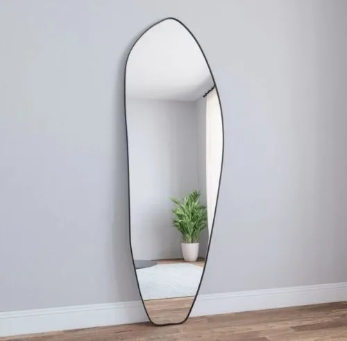 Зеркало фигурное Organic XL Black (Органик) в полный рост в тонкой черной раме 182*70 см
