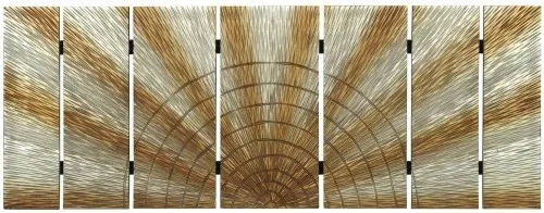 Панно Сияние 60*4*160 см из фрезерованного МДФ, серебристо-золотой