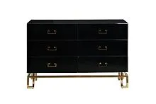 KFG057 Комод черный 6 ящиков 120*42*82см