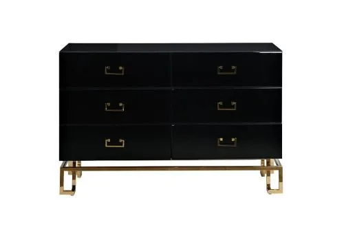 KFG057 Комод черный 6 ящиков 120*42*82см
