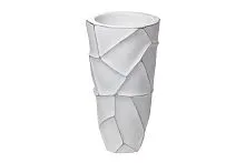 ZSC872-19WH Кашпо d26*48см белое с серебром
