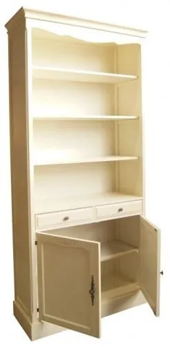 Стеллаж с дверцами ST9330 Belveder молочный со старением 220*40*104 см фото 2