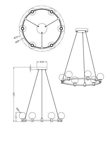 Подвесной светильник Freya FR4005PL-06B фото 4