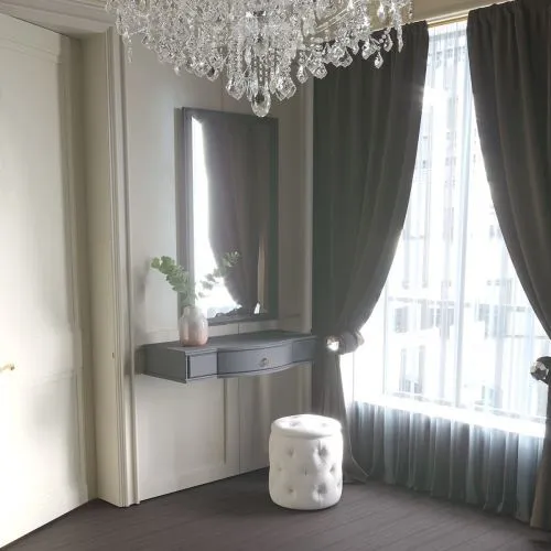 Консоль настенная с ящичками, серый графит / 13*36*80 см