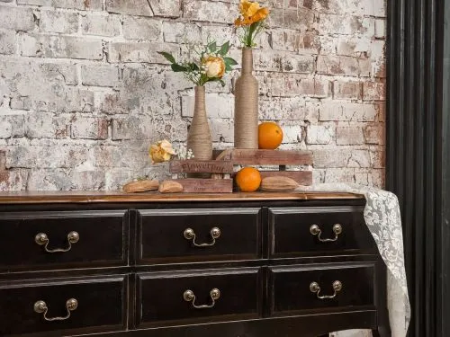 Консоль Provence Belveder ST9158N черный со старением 80*40*134 см фото 3