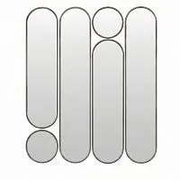 Deko mod.4 Silver Сет из 6-ти зеркал 2x35*160, 2х35*125 см, 2хØ35 см