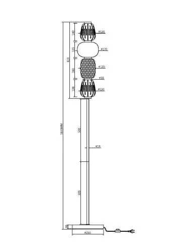 Напольный светильник (торшер) Maytoni MOD267FL-L32G3K фото 6