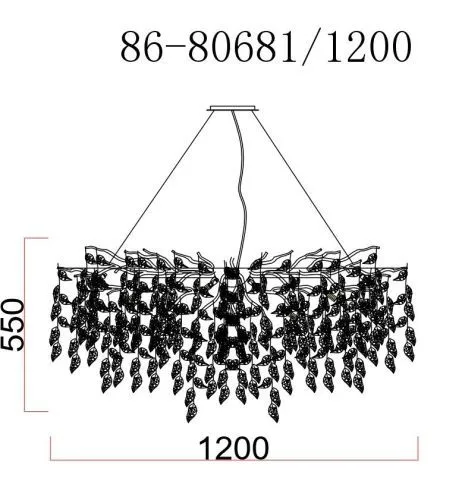 86-80681 Люстра d.120*45 см, металл цвет золото фото 2