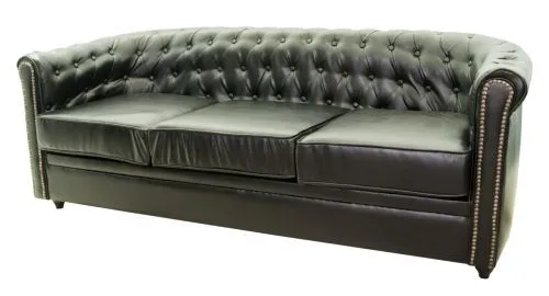 Трехместный диван CHESTERFIELD Karo black 3S, 74*76*184 см фото 3