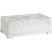 Шкатулка с отделкой раковинами устриц 34х15х9см
