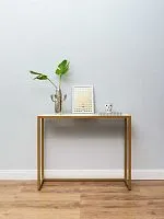 Консоль из металла с мраморной столешницей 81*30*100 см