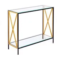 Консольный стол 1031-CB_G clear черный муар, золотой AllConsoles 100x35x80