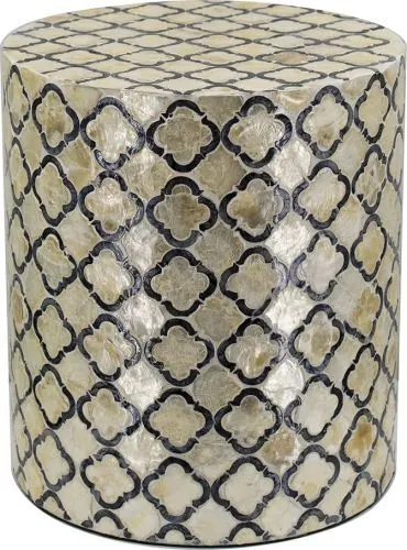 Столик акцентный с отделкой раковинами устриц 35x35x40см