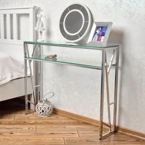 Консольный стол 1092-CS clear серебряный AllConsoles 100x25x80