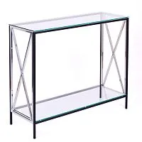 Консольный стол 1031-CB_S clear черный муар, серебряный AllConsoles 100x35x80