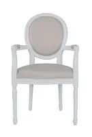 Мягкий стул-медальон Volker arm beige+white с подлокотниками