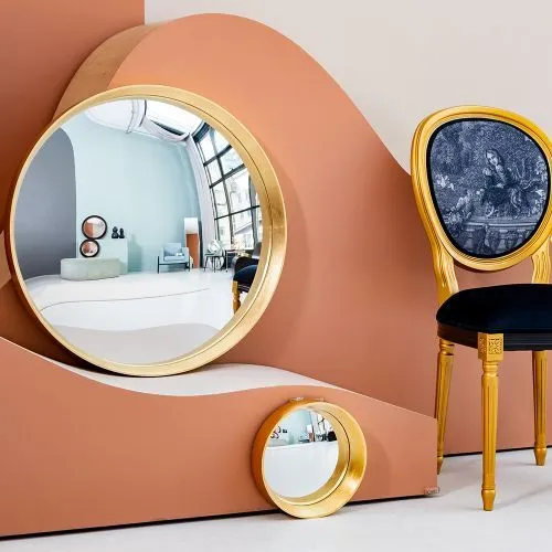 Зеркало декоративное настенное «Хогард Голд» (версия L) (fish-eye) фото 4