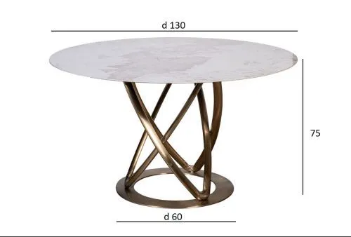57EL-79000 Стол обеденный белый керамика d130*75см фото 4