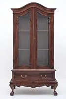 Шкаф-витрина Чиппендейл, цвет темный орех 185*45*90 см