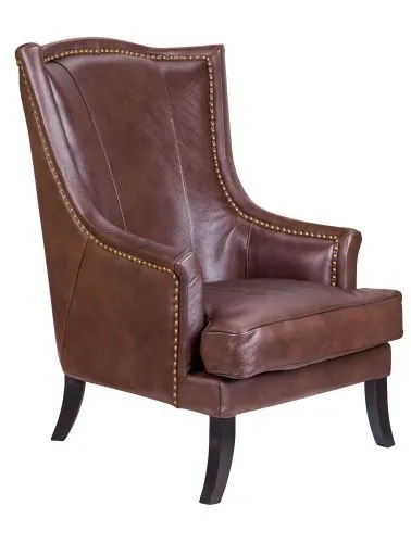 Кресло кожаное с ушами Chester leather фото 4