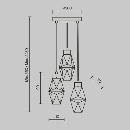 Подвесной светильник Maytoni MOD325PL-03G фото 2