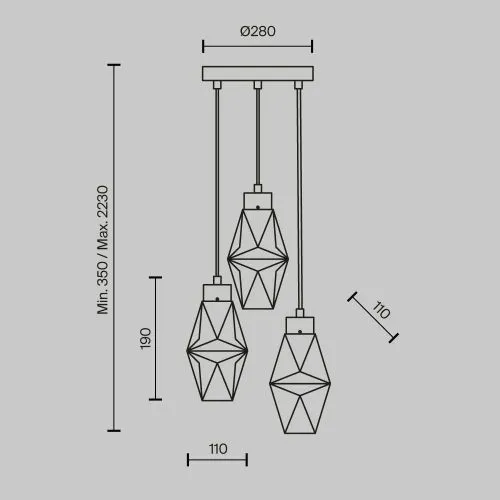 Подвесной светильник Maytoni MOD325PL-03G фото 2