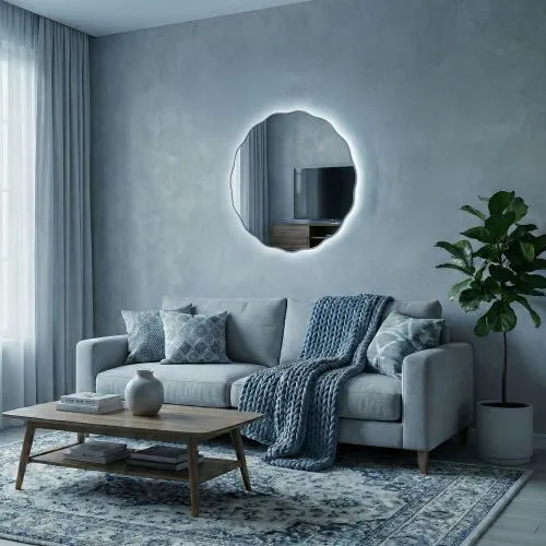 Fancy S LED Silver Зеркало в раме с подсветкой фото 2