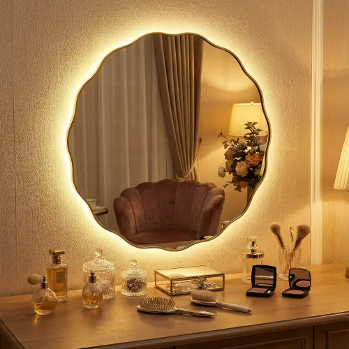 Fancy M LED Gold Зеркало в раме с подсветкой фото 2