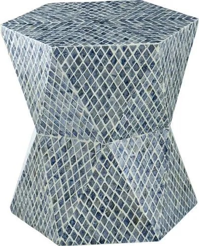 Столик акцентный с отделкой раковинами устриц 49х49x50см