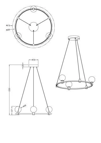 Подвесной светильник Freya FR4005PL-03G фото 4