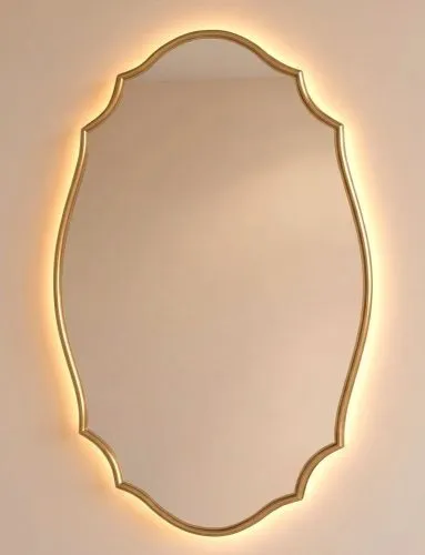 Antika Oval LED Gold Зеркало в раме с подсветкой