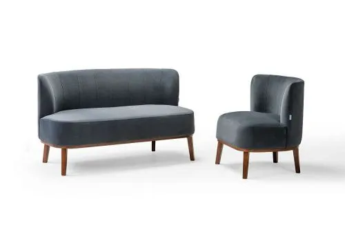 Диван в скандинавском стиле Diag grey 75*62*132 см фото 8