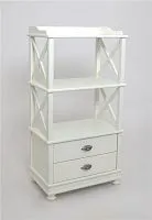 Этажерка 3 полки 2 ящика, массив (слоновая кость) 105*34*54 см / *под заказ