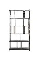 13RXSH3052-SILVER Стеллаж стекло черн./серебро 100*38*200см
