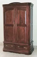 Платяной шкаф двустворчатый, темный орех 215*60*130 см