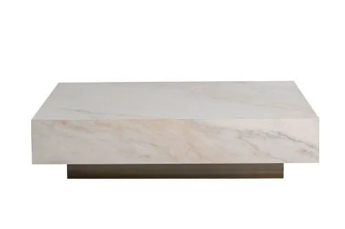 57EL-93601 Стол журнальный АГАТ (AGATE) светлый керамический 120*80*29см