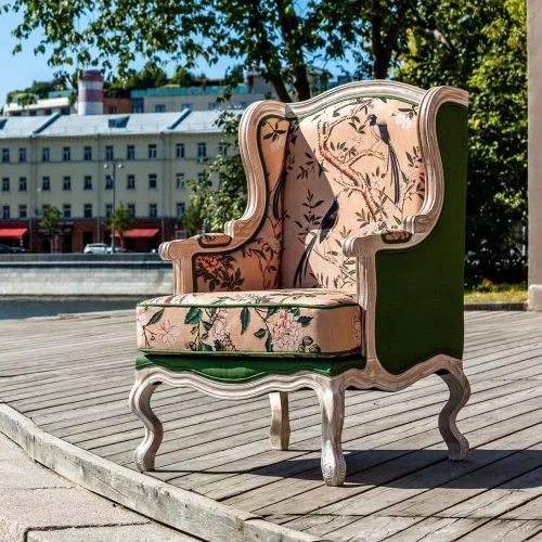 Кресло с ушами интерьерное Шинуазри 107*68*67 см фото 4