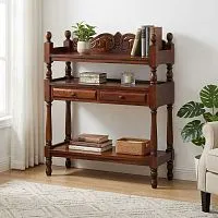 Консоль-этажерка из массива YTTA-M (орех, 90х33х106 см)					