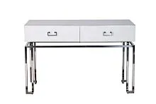 KFG070-NI Консоль 2 ящика белая/хром  120*42*77см