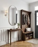 Овальное настенное зеркало Kapsel S Silver (Капсел) 85*40 см в тонкой серебряной раме