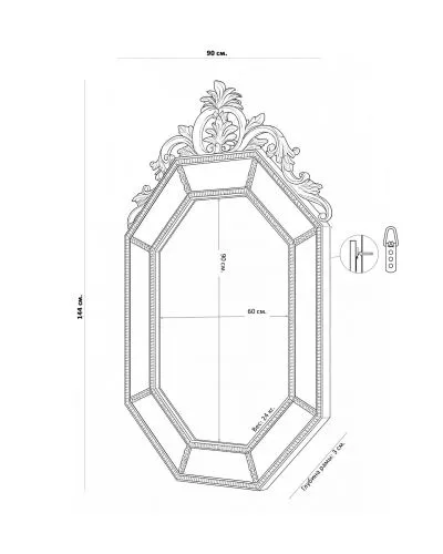 Зеркало настенное в раме Лидс Florentine Silver/19, серебро фото 2