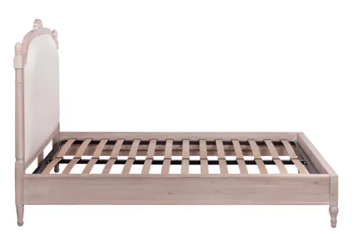 Кровать двуспальная с мягким изголовьем Leysa 160*200 см, бежевый фото 3