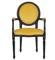 Стул медальон с подлокотниками и круглой спинкой Delo Kora Arm Yellow 96*55*57 см
