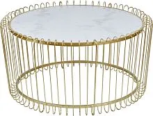 Столик кофейный с белым мрамором 90х90х45см