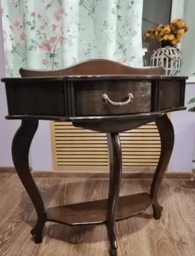 Консоль с ящиками в цвете орех 86*30*80 см фото 10