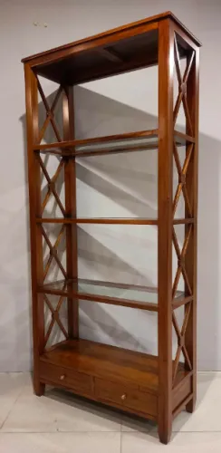 Широкая деревянная этажерка с ящиками ROP2D-M (цвет Орех) фото 3
